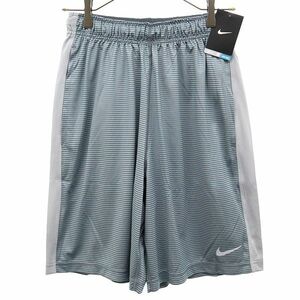 未使用 ナイキ スポーツ ボーダー ショートパンツ S グレー系 NIKE ロゴ メンズ 230417 メール便可