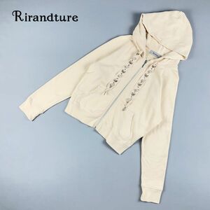 Rirandture リランドチュール ビジュー付き ジップアップパーカー フーディ トップス レディース ピンク サイズ2*AC693