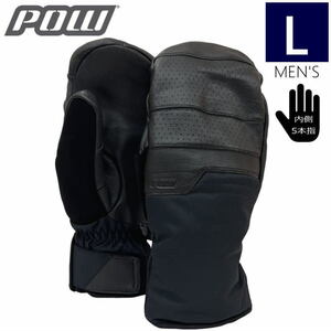 ○22-23 POW AUGUST 2.0 SHORT MITTEN カラー:BLACK Lサイズ パウ グローブスキー スノーボード