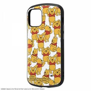 iPhone 12mini Impact-proof case Disney Pooh hard cover impact absorption strap hole Cara lovely IN-DP26AC4-POB1
