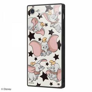 ディズニー iPhone8/7 耐衝撃ガラスケース KAKU ダンボ 『ダンボ/総柄』 _01 9H 強化ガラス かわいい おしゃれ キャラクター グッズ IQ-DP7K1B-DB001