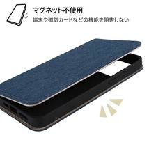 iPhone 14ProMax 手帳型 スマホ ケース カバー Denim デニム ライト ブルー 耐衝撃 カード ポケット スタンド_画像4