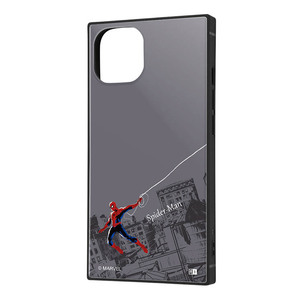iPhone 14 13 スマホ ケース カバー スパイダーマン グレー マーベル Marvel かっこいい 耐衝撃 キャラクター グッズ