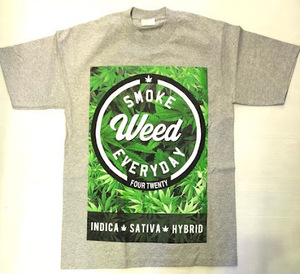 BH22)PRO TEAM SMOKE WEED EVERYDAYプリント Tシャツ半袖/グレー/LA/M/大きいサイズ/ヘビー/HIPHOP/B系