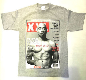 BH12)PRO TEAM 2pac プリント Tシャツ半袖/グレー/LA/HIPHOP/L/大きいサイズ/ヘビー/HIPHOP/B系