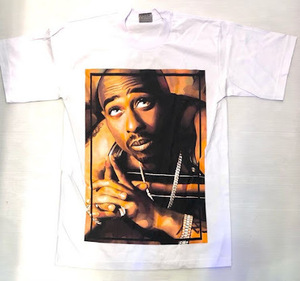 BH14)PRO TEAM 2pac プリント Tシャツ半袖/WHITE/LA/HIPHOP/M/大きいサイズ/ヘビー/HIPHOP/B系