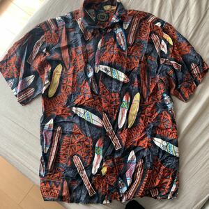 【HAWAIAN COMPANY】ハワイアン カンパニー 半袖シルク アロハ シャツ シルク素材 M 90s 古着