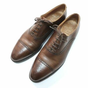 極美品 クロケットアンドジョーンズ CROCKETT&JONES レザーシューズ/紳士靴/MALTON ブラウン 7ハーフE（4962)