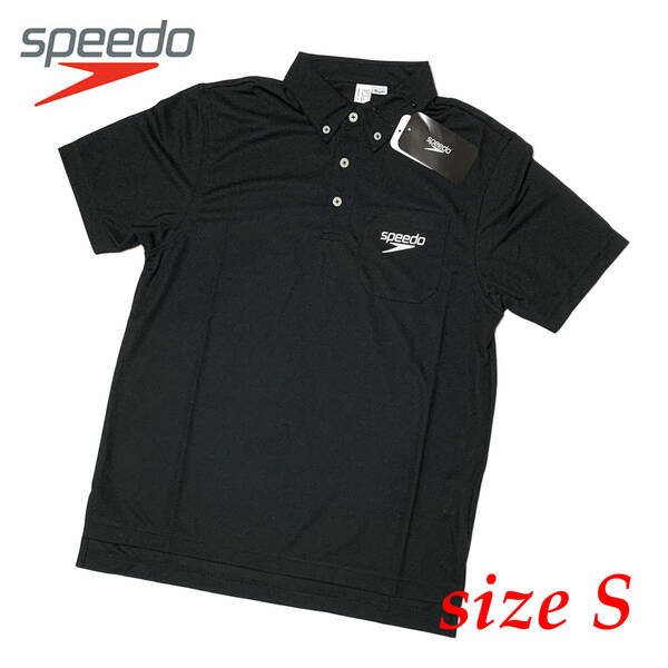 新品 Sサイズ スピード ポロシャツ ブラック シンプル ポケット speedo メンズ ポロ 半袖 水泳 スポーツ ウェア SD14S01 トレーニング ジム