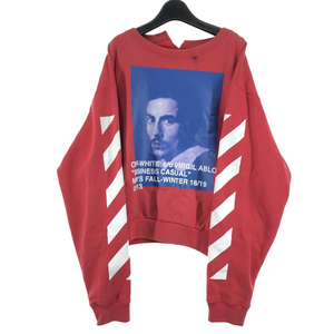 【中古】Off-White 18AW Bernini Sweatshirt サイズXL レッド OMBA033F18192011 オフホワイト[240017550653]