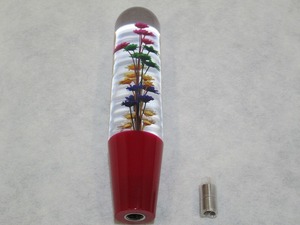 シフトノブ　水中花　レッド（赤）　高さ：200mm　12×1.25／10×1.25／8×1.25