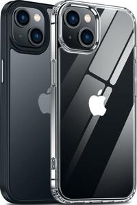 2枚セット iPhone 14 ケース マット感 指紋防止 耐衝撃 ストラップホール付き ワイヤレス充電対応 iPhone 14 クリア+マットブラック