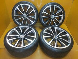 ☆スピスタ☆タイヤホイール④ AMD ブラポリ アルファード 245/35R20 R:8/R:9Ｊ R:+38/R:+32 114.3-5 4本 R20109 中古 20インチ　19