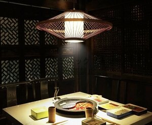 high quality * rice field . manner chandelier bamboo made chandelier hand-knitted Japanese style chandelier bed room / restaurant /. under / for entranceway lamp ornament beautiful goods W51