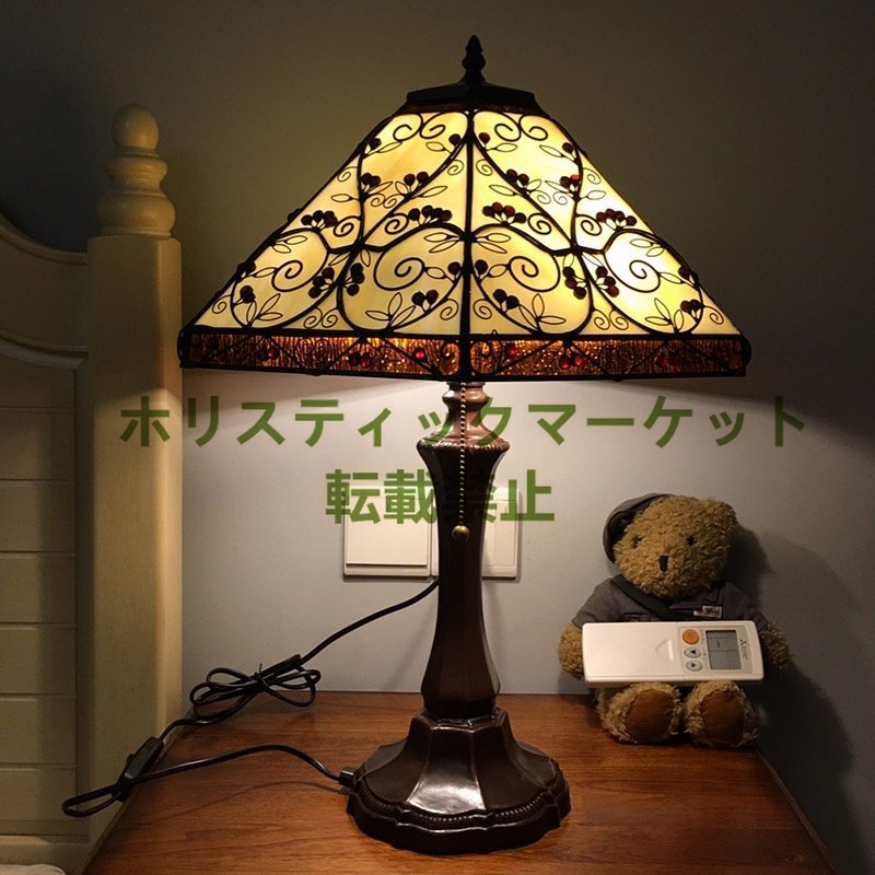 Lámpara de vitral Tiffany de alta calidad, lámpara de mesa, soporte de iluminación Retro, Interior de vidrio antiguo hecho a mano W86, iluminación, Lámpara de mesa, soporte de mesa