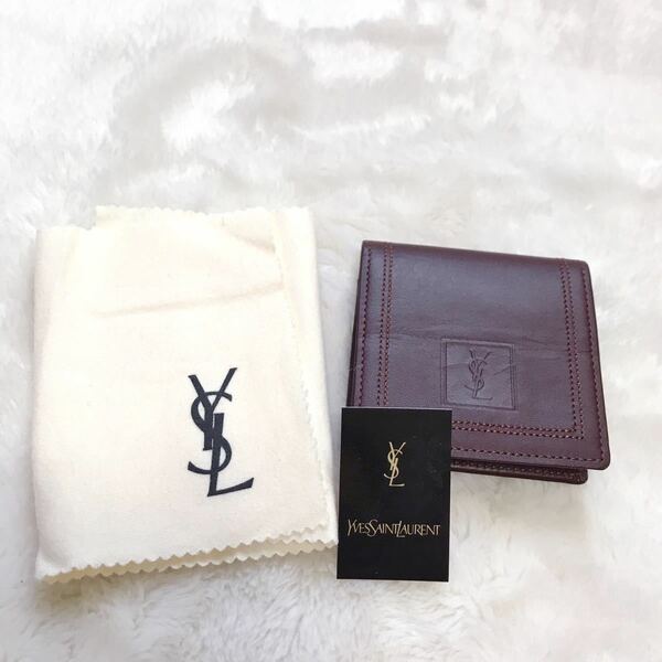 極美品 Yves saint Laurent コインケース ボルドー 小銭入れ イヴ・サンローラン 小銭入れ 財布