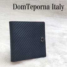 極美品 DomTeporna Italy 二つ折り財布 極薄 ウォレット 総柄_画像1