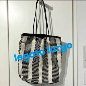 レガートラルゴ　legato largo ストライプ　トートバッグ　かごバッグ