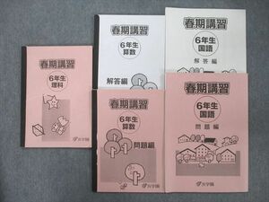 UE26-009 浜学園 6年生 春期講習 国語/理科/算数 問題編/解答編 テキストセット 2020 計5冊 24S2D