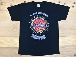 2000sUSA古着 バレーボール DODDS ヨーロッパ選手権 Tシャツ sizeL 黒 ブラック スポーツ アメリカ アメカジ Fruit of the Loom 2000年代