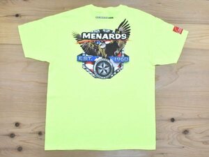 USA古着 MENARDS × Owens Corning イーグルプリント Tシャツ sizeL 蛍光イエロー メナーズ オーウェンスコーニング 企業 会社 アメリカ