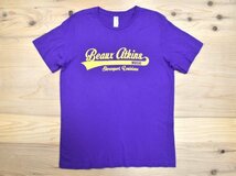 USA古着 Beaux Atkins ロゴ Tシャツ sizeL 紫 パープル ボーズアトキンス サザンロック バンドT 音楽 ルイジアナ州 アメリカ アメカジ_画像1