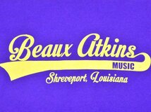 USA古着 Beaux Atkins ロゴ Tシャツ sizeL 紫 パープル ボーズアトキンス サザンロック バンドT 音楽 ルイジアナ州 アメリカ アメカジ_画像2