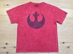 USA古着 STAR WARS 共和国再建のための同盟 ロゴ 後染め Tシャツ sizeL 赤 スターウォーズ 映画 オフィシャル 反乱同盟 アメリカ