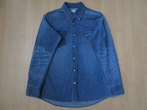 日本製 JAPAN BLUE JEANS ヴィンテージ加工 デニム ウエスタン シャツ L インディゴ ジャパン ブルー ジーンズ ワークMADE IN岡山 アメカジ