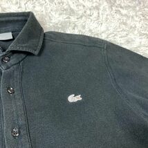 LACOSTE ラコステ 半袖ポロシャツ ブラック ワンポイントロゴ 黒 コットン 3 B597_画像4