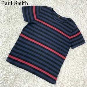 ポールスミス コットン カジュアルボーダー半袖Tシャツ マルチカラーPaul Smith ゆったり M B618