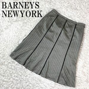 BARNEYS NEWYORK スカート 総柄 ブラック バーニーズニューヨーク ポリエステル レーヨン キュプラ 38 B700