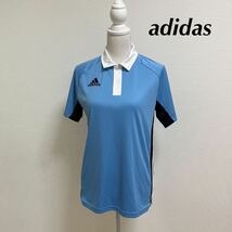 新品　adidas アディダス　Mサイズ 半袖 ゴルフウェア　水色　半袖Tシャツ スポーツウェア　トレーニング_画像1