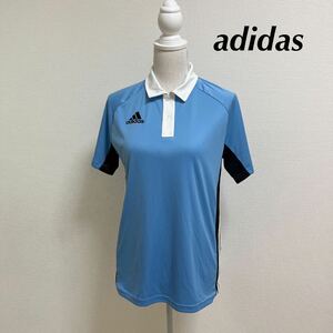 新品　adidas アディダス　Mサイズ 半袖 ゴルフウェア　水色　半袖Tシャツ スポーツウェア　トレーニング