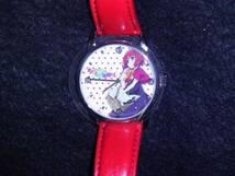 オオカミさんと七人の仲間たち 赤井林檎 腕時計 ベルト赤 電池交換_画像1