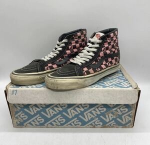 【6-1/2】80s 90s Vintage VANS SK8-HI Check Pink 80年代 90年代 ヴィンテージ バンズ スケート ハイカット チェック ピンク 2773