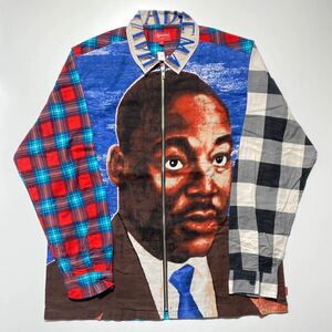 【XL】Supreme MLK Zip Up Flannel Shirt Multicolor シュプリーム キング牧師 ジップ アップ フランネルシャツ マルチカラー G1638