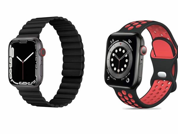 2本シリコン アップルウォッチ バンド 磁吸引式ループ スポーツバンド 防汗 マグネットApple Watch バンド42/44/45/49mm