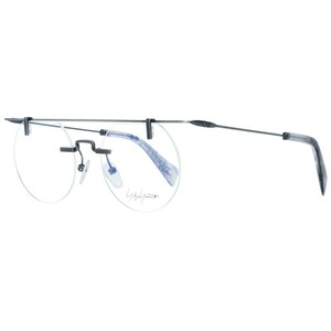 495ユーロ（69000円相当） YOHJI YAMAMOTO メガネフレーム 眼鏡 ヨウジヤマモトメンズ レディース 日本製 ブラック シルバー（メタリカ） 