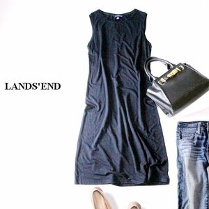 ☆☆ 美品 LANDS'END ランズエンド ☆☆ 大人可愛い ノースリーブ ストレッチ ワンピース S 春 夏 23C04