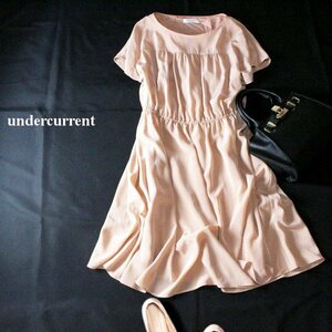 ☆☆ 美品 グローバルワーク undercurrent ☆☆ 綺麗めギャザー さらさら とろみ ワンピース M 春 夏 23C04