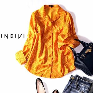 ☆☆ 美品 INDIVI インディヴィ ☆☆ 綺麗め 長袖 ストレッチシャツ 38号 M 春 夏 23E04