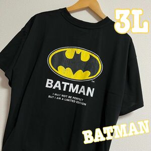 【大きいサイズ】バットマン バックプリントTシャツ ブラック アメカジ 半袖3L 黒 