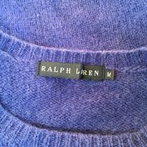 RALPH LAUREN　ラルフローレン　クルーネックニット　セーター　刺繍　鹿子　ブルー　レディース　Mサイズ　正規　インパクト21_画像5