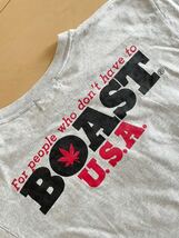 90s　BOAST　ボースト　半袖Tシャツ　ビッグプリント　メンズ　Mサイズ　グレー　日本製　US古着　レトロ　ヴィンテージ_画像4