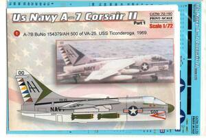 1/72 Print Scaleプリントスケールデカール　72-160 Us Navy A-7 Corsair II Part 1