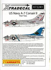 1/72　エクストラデカール　Xtradecal X72241　Colourful USN Vought A-7B/E Corsair II Part 2