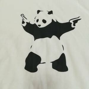 【2XL】BANKSY・バンクシー・パンダ・大熊猫・Tシャツ・白