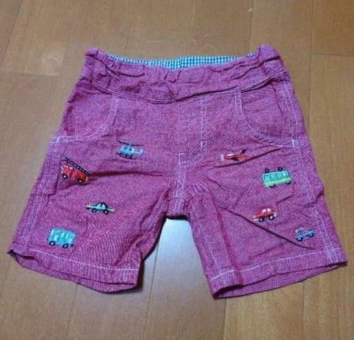 kladskap ハーフパンツ 車 乗り物 80 赤