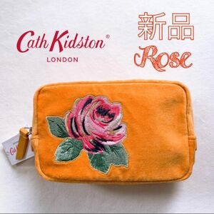 CathKidston キャスキッドソン　ローズ　ポーチ　ヴェルベット　新品